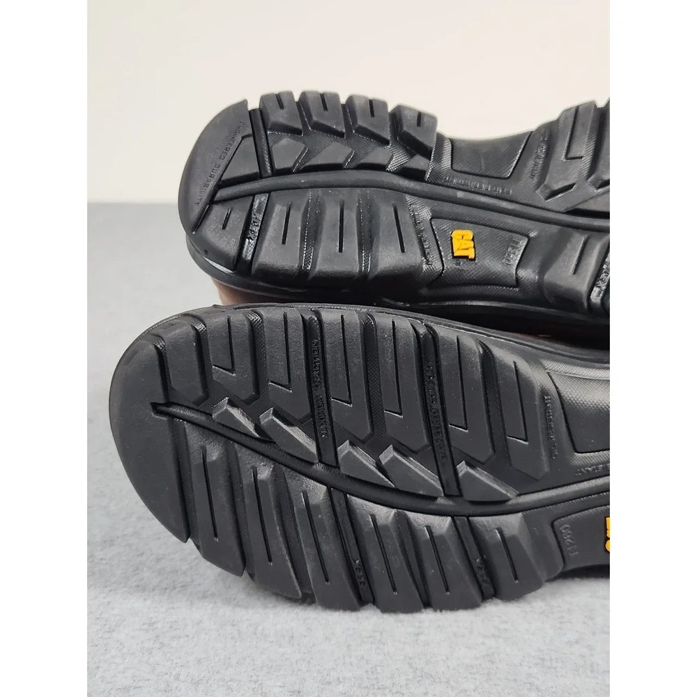 Caterpillar Work Boots Mens 9 Wide Brown Leather CAT Wheelbase Steel Toe P91026